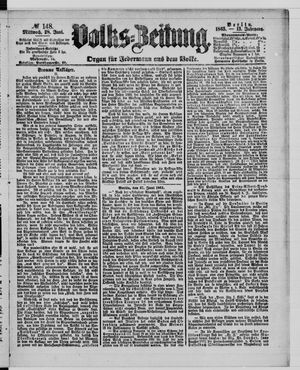 Volks-Zeitung vom 28.06.1865