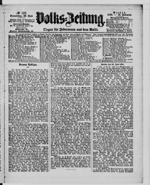 Volks-Zeitung vom 29.06.1865