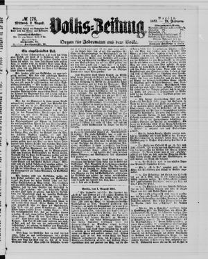 Volks-Zeitung vom 02.08.1865