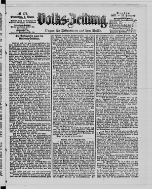 Volks-Zeitung vom 03.08.1865
