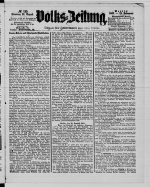 Volks-Zeitung vom 22.08.1865