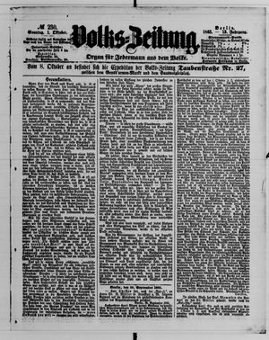 Volks-Zeitung vom 01.10.1865