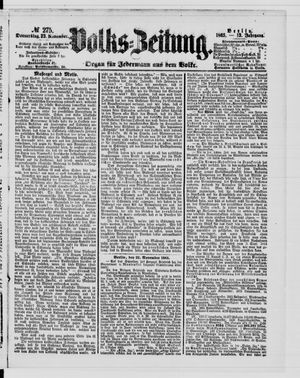 Volks-Zeitung vom 23.11.1865