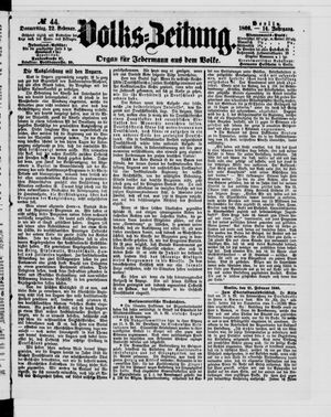Volks-Zeitung vom 22.02.1866