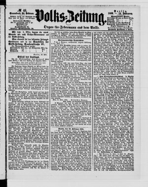 Volks-Zeitung on Feb 24, 1866
