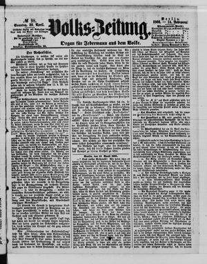 Volks-Zeitung vom 29.04.1866