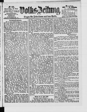 Volks-Zeitung vom 13.06.1867