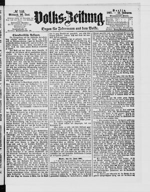 Volks-Zeitung vom 26.06.1867