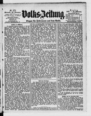 Volks-Zeitung vom 20.11.1867