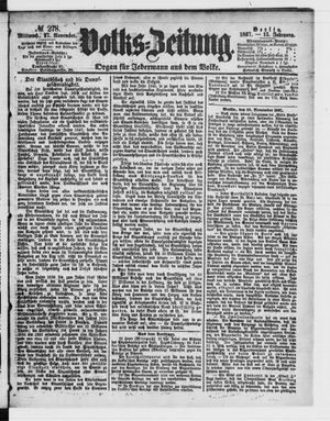 Volks-Zeitung vom 27.11.1867