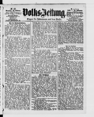 Volks-Zeitung vom 16.02.1868