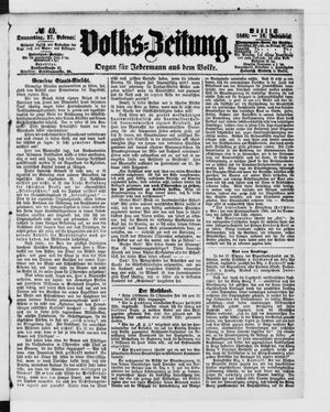 Volks-Zeitung vom 27.02.1868