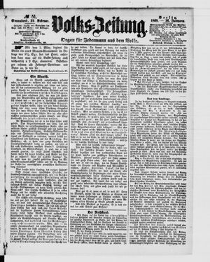 Volks-Zeitung vom 29.02.1868