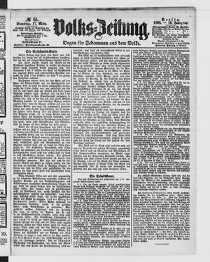 Volks-Zeitung vom 17.03.1868