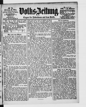 Volks-Zeitung vom 25.03.1868