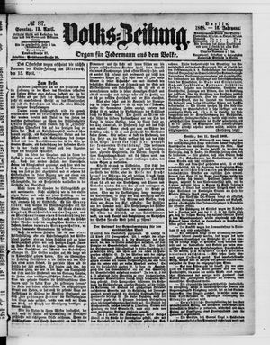 Volks-Zeitung vom 12.04.1868
