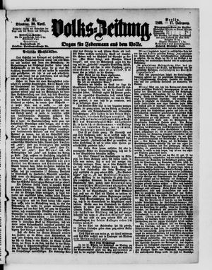 Volks-Zeitung vom 20.04.1869