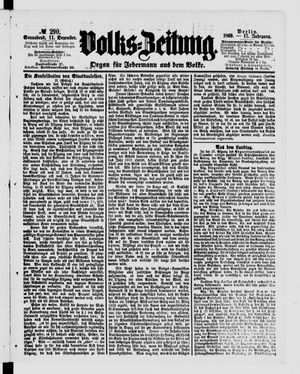 Volks-Zeitung vom 11.12.1869