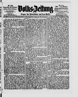 Volks-Zeitung vom 23.12.1869