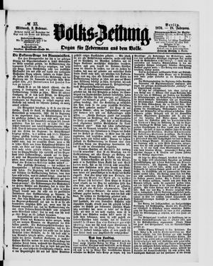 Volks-Zeitung vom 09.02.1870