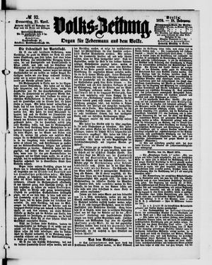 Volks-Zeitung on Apr 21, 1870