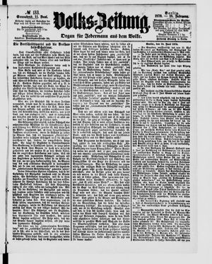 Volks-Zeitung vom 11.06.1870