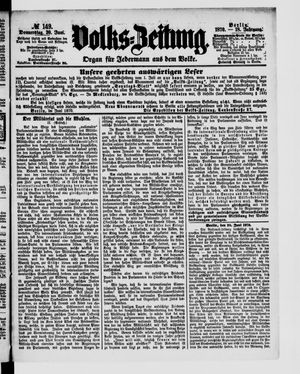 Volks-Zeitung vom 30.06.1870