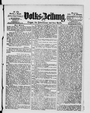 Volks-Zeitung vom 01.08.1870