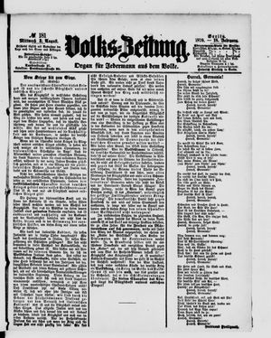 Volks-Zeitung vom 03.08.1870