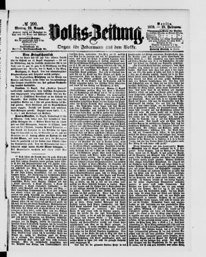 Volks-Zeitung vom 22.08.1870