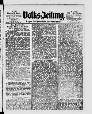 Volks-Zeitung vom 23.08.1870