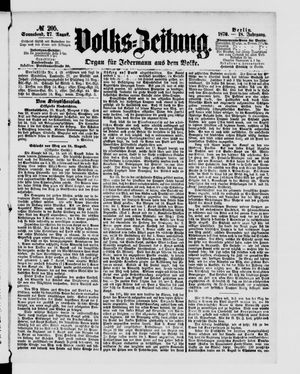 Volks-Zeitung vom 27.08.1870