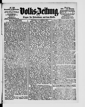 Volks-Zeitung on Sep 10, 1870