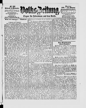Volks-Zeitung vom 14.09.1870