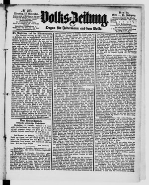 Volks-Zeitung vom 15.11.1870