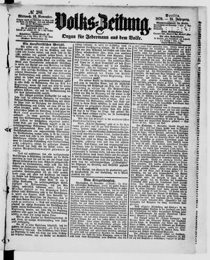 Volks-Zeitung vom 16.11.1870
