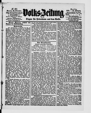 Volks-Zeitung vom 20.11.1870