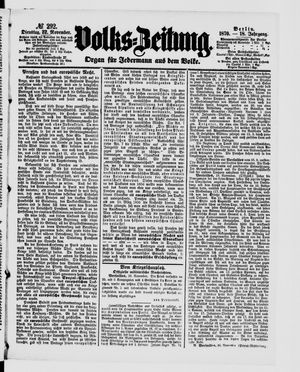 Volks-Zeitung vom 22.11.1870