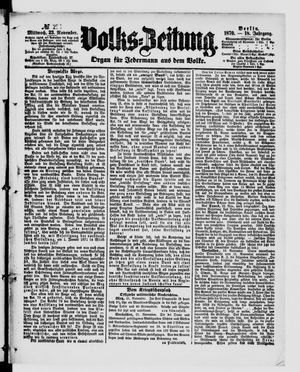 Volks-Zeitung vom 23.11.1870
