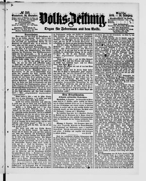 Volks-Zeitung vom 10.12.1870