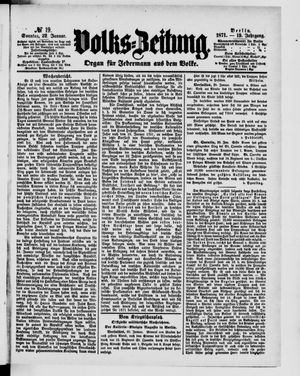 Volks-Zeitung on Jan 22, 1871