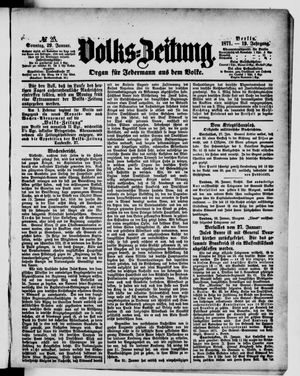 Volks-Zeitung vom 29.01.1871