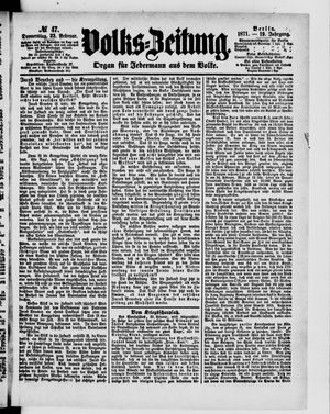 Volks-Zeitung vom 23.02.1871
