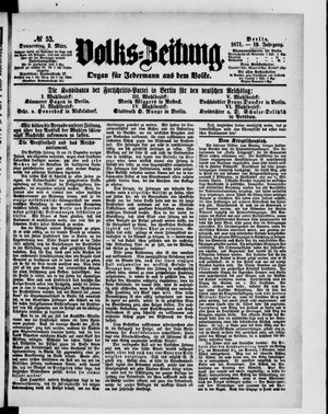 Volks-Zeitung vom 02.03.1871
