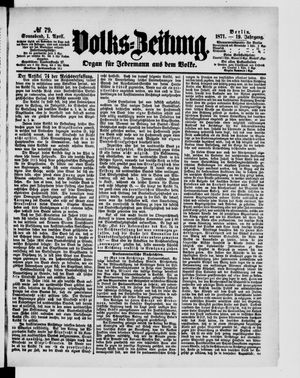 Volks-Zeitung vom 01.04.1871