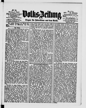 Volks-Zeitung vom 09.04.1871
