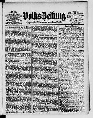 Volks-Zeitung vom 28.04.1871