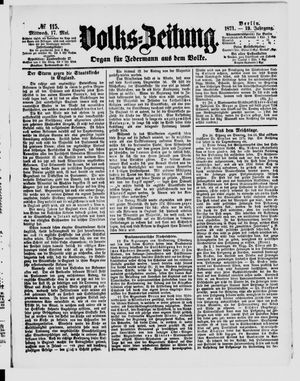 Volks-Zeitung vom 17.05.1871