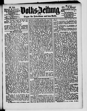 Volks-Zeitung vom 29.11.1871
