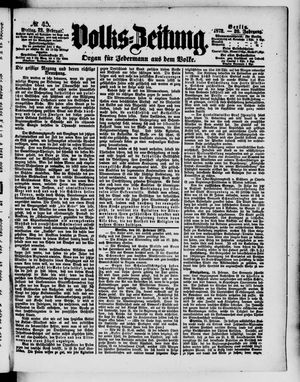 Volks-Zeitung vom 23.02.1872